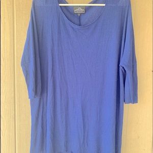 Angie Light Blouse Blue Short Sleeve Sz L